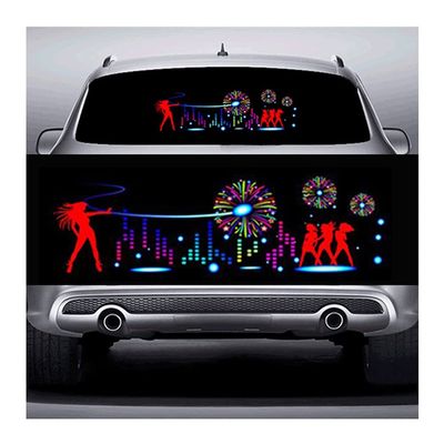 AGYHAM Car Music Rhythm Mood Light Sticker, Voice-Activated Music Rhythm Lights Car Rear Windshield Decoration (Size : 90x25cm/35.43x9.84in)