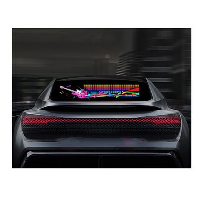 AGYHAM Car Music Rhythm Mood Light Sticker, Sound Audio Activated Stickers Equalizer Glow LED Flash Light for Party, 12V (Size : 90x25cm/35.43x9.84in)