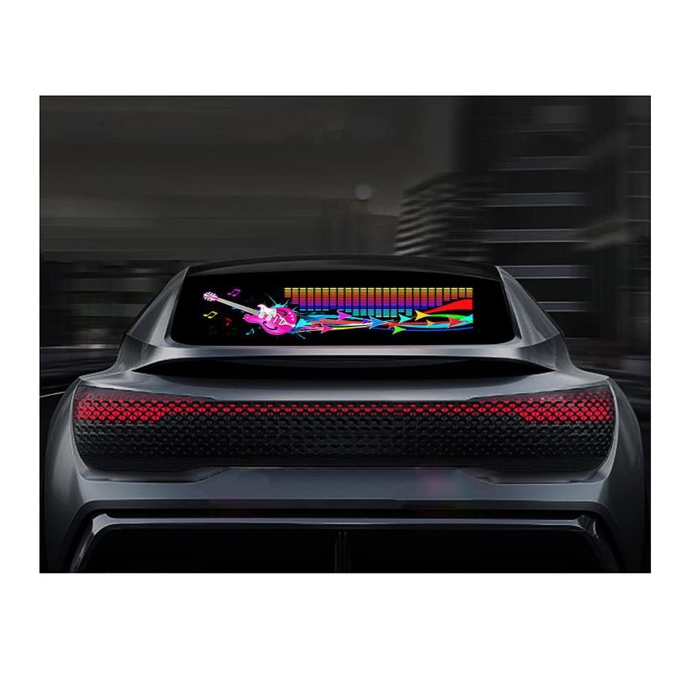AGYHAM Car Music Rhythm Mood Light Sticker, Sound Audio Activated Stickers Equalizer Glow LED Flash Light for Party, 12V (Size : 90x25cm/35.43x9.84in)