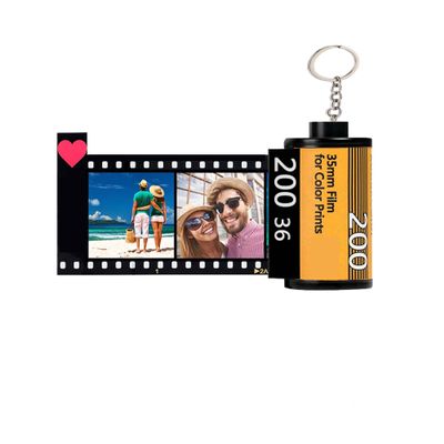 Nergaebe Personalized Keychains with Photo Custom Camera Film Roll Keychain 10 Photo&Text Retro Film Roll Album Keyrings for Women Men