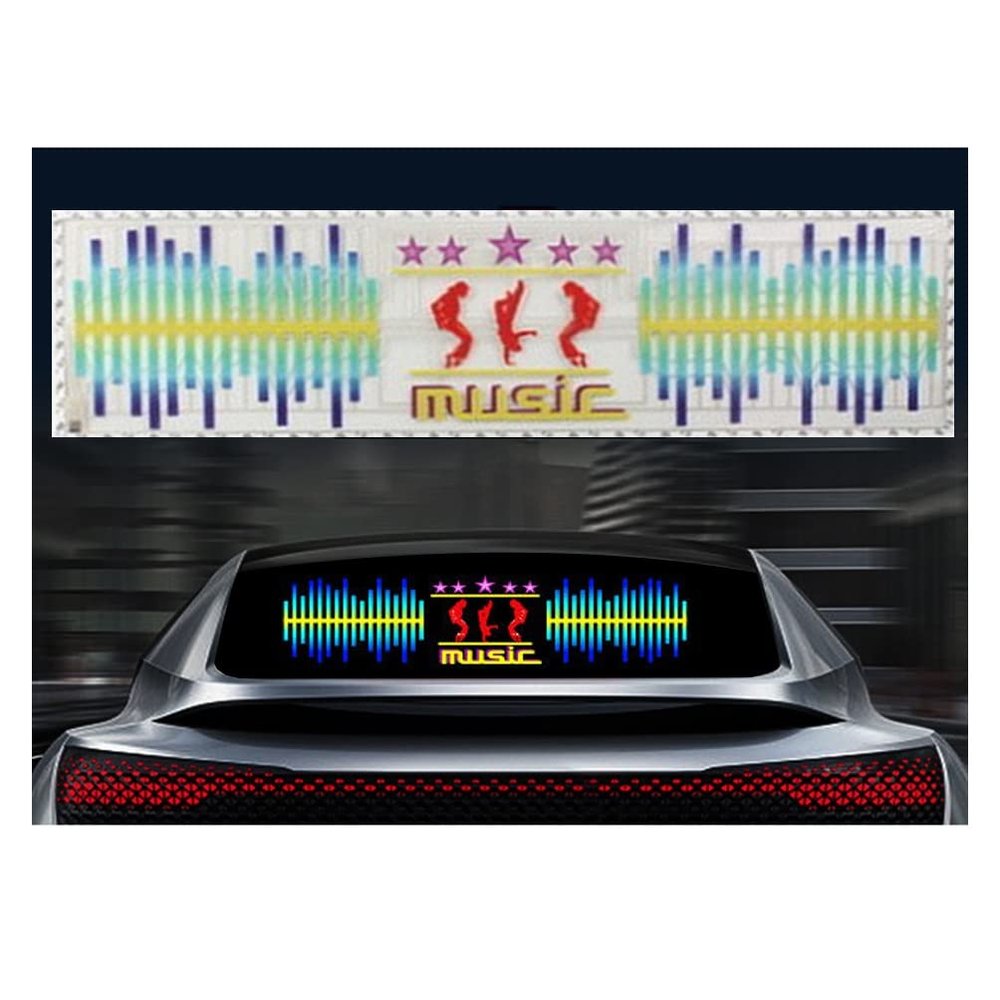 AGYHAM Car Music Rhythm Light Sticker, Voice-Activated Music Rhythm Atmosphere Light Bar, Car Rear Windshield Decoration (Size : 90x25cm/35.43x9.84in)