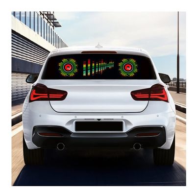 AGYHAM Car Music Rhythm Mood Light Sticker, 12V Voice-Activated Music Rhythm Equalizer Car Decoration LED Lights (Size : 90x25cm/35.43x9.84in)
