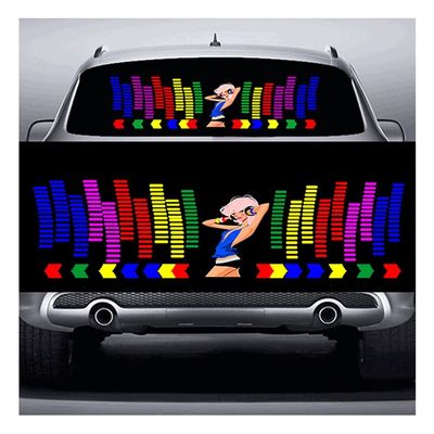 AGYHAM Car Music Rhythm Mood Light Sticker, Voice-Activated Music Rhythm Equalizer LED Car Interior Lights (Size : 90x25cm/35.43x9.84in)