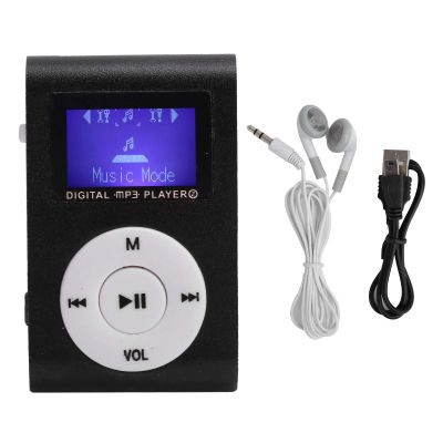 32GB Mini MP3 Music Player, Mini LCD Screen Display MP3 Player, MP3 Player with Back Clip Sports Music Player with 3.5mm Audio Soppurt TF Card(Black)