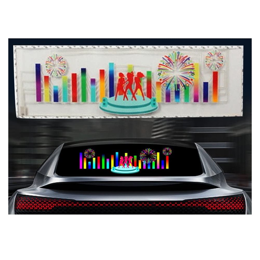 AGYHAM Auto Music Rhythm Lamp Sound Voice Beat Glow LED Light Car Activated Equalizer Stickers (Size : 90x25cm/35.43x9.84in)