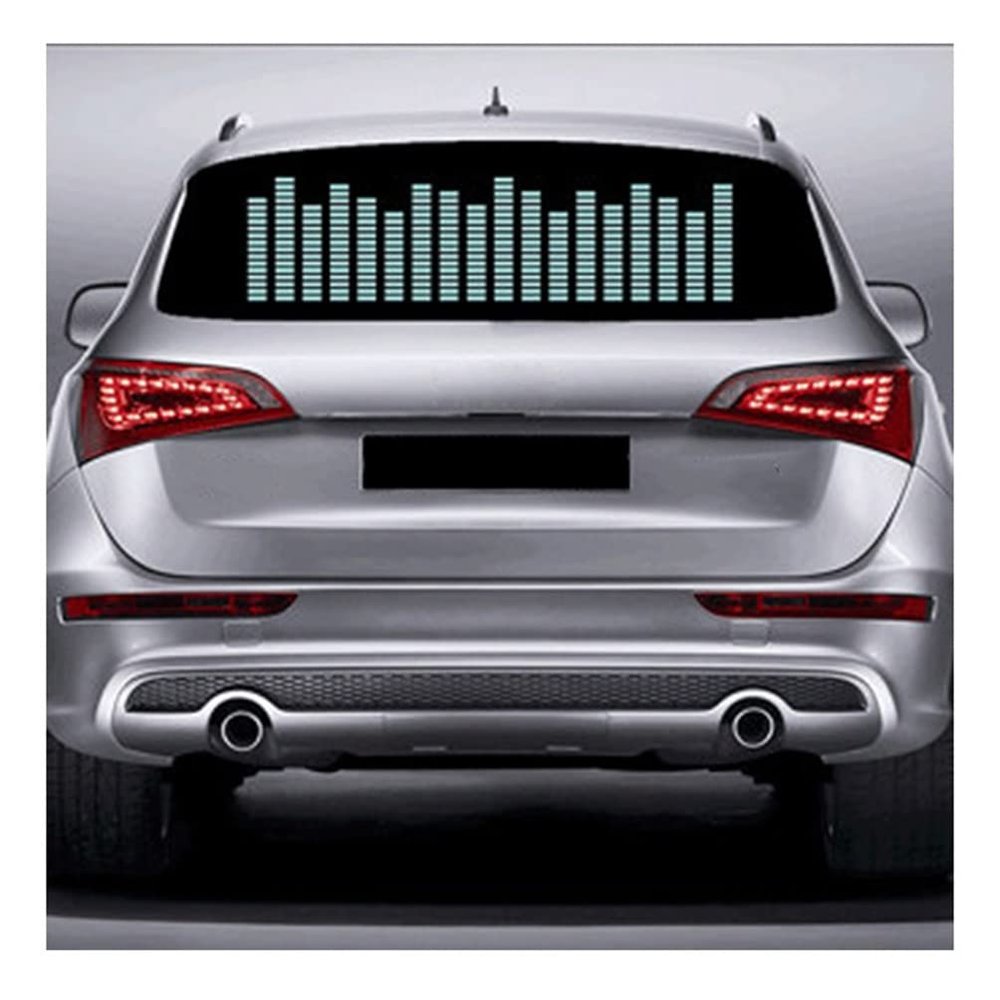 AGYHAM Car Music Rhythm Mood Light Sticker, 12V Voice-Activated Music Rhythm Equalizer Light Bar (Size : 90x25cm/35.43x9.84in)