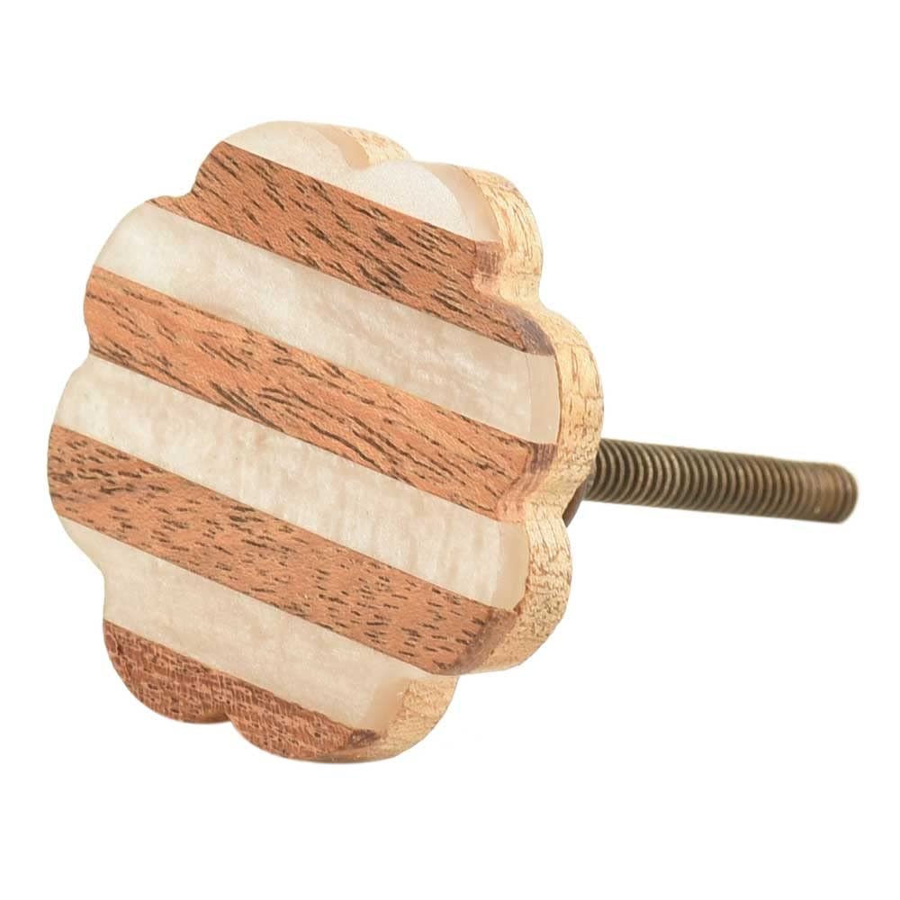 Indian Shelf 6 Piece Checkerboard Wood Resin Brown Grey Cabinet Handles Drawer Knobs Dresser Pulls Farmhouse Design