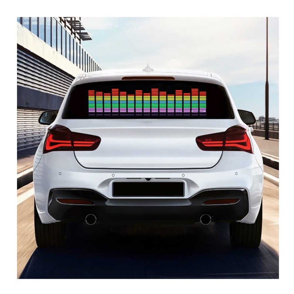 AGYHAM Car Music Rhythm Light Sticker, Music Equalizer Car Styling Neon Light Car Music Rhythm LED Flash Decoration Lamps (Size : 90x25cm/35.43x9.84in)