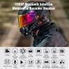 FreedConn R1 Plus Motorcycle Helmet Bluetooth Headset with Camera Recorder, Motorcycle Communication Systems, WiFi 1080P 0.75mi/1200m 6 Riders Group Intercom, 64G TF Card view 2