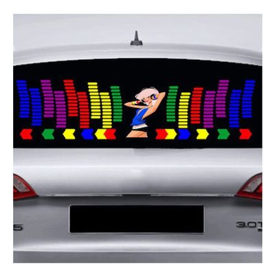 AGYHAM Car Music Rhythm Mood Light Sticker, Car Music Rhythm LED Lamp for Rear Windshield, Easy Installation (Size : 90x25cm/35.43x9.84in)