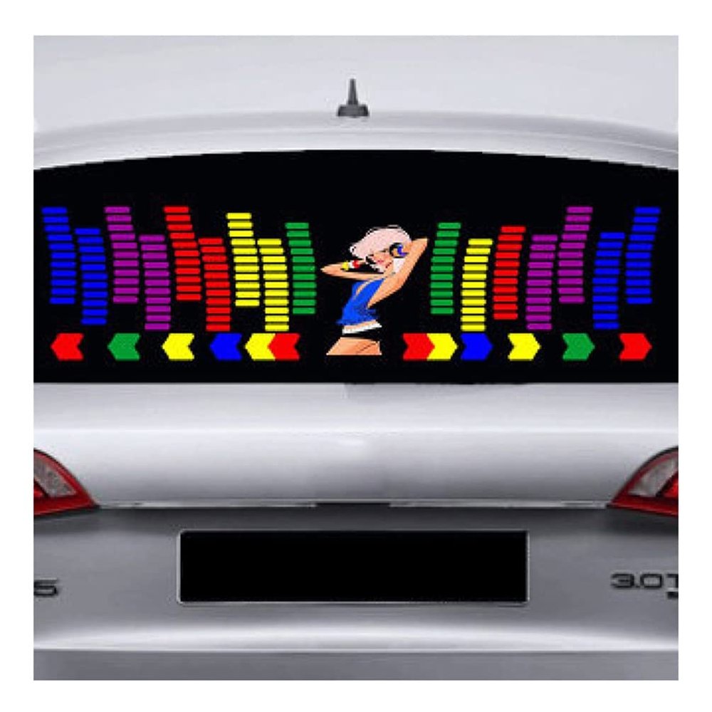 AGYHAM Car Music Rhythm Mood Light Sticker, Car Music Rhythm LED Lamp for Rear Windshield, Easy Installation (Size : 90x25cm/35.43x9.84in)