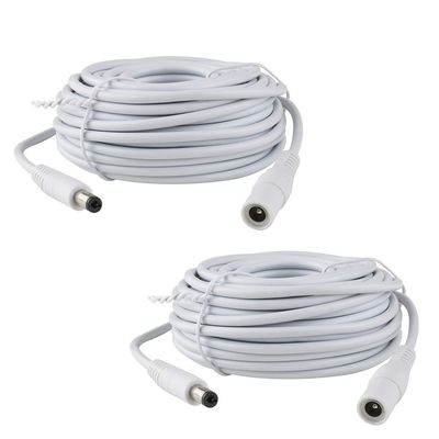 12V DC Power Extension Cable Power Supply Adapter Flat Extender Cord, Female to Male Wire for CCTV Security Camera, IP Network Camera, DVRs and More Devices (2PACK)