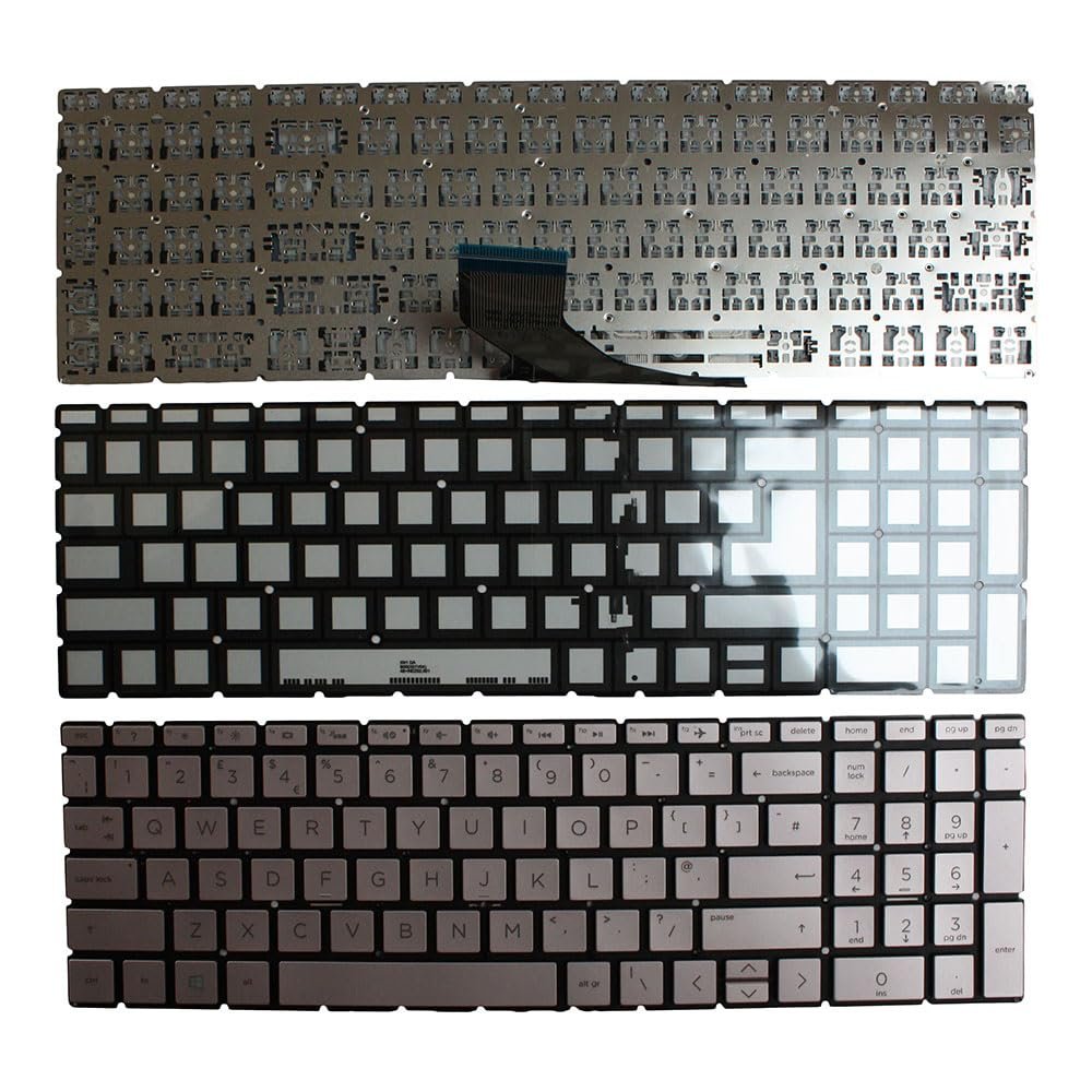 Power4Laptops UK Layout Backlit Pink Replacement Laptop Keyboard Compatible with HP Home 15-da0166TU