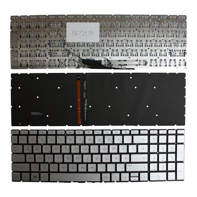 Power4Laptops German Layout Backlit Silver Replacement Laptop Keyboard Compatible with HP Home 15-da0123TU