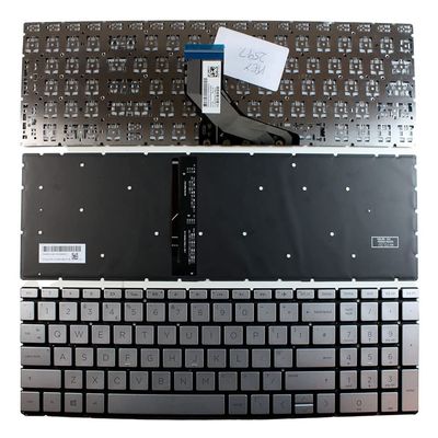 Power4Laptops UK Layout Backlit Silver Replacement Laptop Keyboard Compatible with HP Home 15-da1090TU
