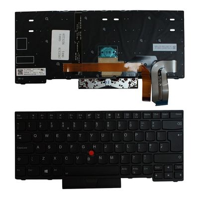 Power4Laptops UK Layout with Pointer Black Frame Backlit Black Replacement Laptop Keyboard Compatible with Lenovo ThinkPad T490