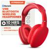 HyperGear Wireless Headphones Bluetooth Red- Noise Isolation Headphones Wireless Over The Ear Head Phones, Gym Headset Built-in Mic Controls Square Foam Cups Foldable Headphone for Women and Men view 1