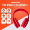 HyperGear Wireless Headphones Bluetooth Red- Noise Isolation Headphones Wireless Over The Ear Head Phones, Gym Headset Built-in Mic Controls Square Foam Cups Foldable Headphone for Women and Men view 2