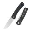 QSP Osprey Folding Pocket Knife, 3.25" Sandvik 14C28N Satin EDC Knife, Blue Shredded CF Overlay G10 Handle, Liner Lock, Ceramic Ball Bearings, Reversible Wire Deep Carry Clip view 1