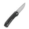 QSP Osprey Folding Pocket Knife, 3.25" Sandvik 14C28N Satin EDC Knife, Blue Shredded CF Overlay G10 Handle, Liner Lock, Ceramic Ball Bearings, Reversible Wire Deep Carry Clip view 3