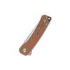 QSP Osprey Folding Pocket Knife, 3.25" Sandvik 14C28N Satin EDC Knife, Brown Micarta Handle, Liner Lock, Ceramic Ball Bearings, Reversible Wire Deep Carry Clip view 4