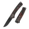QSP Osprey Folding Pocket Knife, 3.25" Sandvik 14C28N Black Stonewash EDC Knife, Red Shredded CF Overlay G10 Handle, Liner Lock, Ceramic Ball Bearings, Reversible Wire Deep Carry Clip view 1