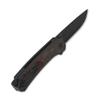 QSP Osprey Folding Pocket Knife, 3.25" Sandvik 14C28N Black Stonewash EDC Knife, Red Shredded CF Overlay G10 Handle, Liner Lock, Ceramic Ball Bearings, Reversible Wire Deep Carry Clip view 3
