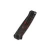QSP Osprey Folding Pocket Knife, 3.25" Sandvik 14C28N Black Stonewash EDC Knife, Red Shredded CF Overlay G10 Handle, Liner Lock, Ceramic Ball Bearings, Reversible Wire Deep Carry Clip view 4