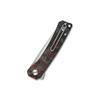 QSP Osprey Folding Pocket Knife, 3.25" Sandvik 14C28N Satin EDC Knife, Red Shredded CF Overlay G10 Handle, Liner Lock, Ceramic Ball Bearings, Reversible Wire Deep Carry Clip view 3