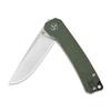 QSP Osprey Folding Pocket Knife, 3.25" Sandvik 14C28N Satin EDC Knife, Green Micarta Handle, Liner Lock, Ceramic Ball Bearings, Reversible Wire Deep Carry Clip view 2