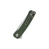 QSP Osprey Folding Pocket Knife, 3.25" Sandvik 14C28N Satin EDC Knife, Green Micarta Handle, Liner Lock, Ceramic Ball Bearings, Reversible Wire Deep Carry Clip view 3