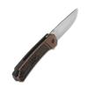 QSP Osprey Folding Pocket Knife, 3.25" Sandvik 14C28N Satin EDC Knife, Copper Stonewash Handle, Liner Lock, Ceramic Ball Bearings, Reversible Wire Deep Carry Clip view 3