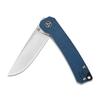 QSP Osprey Folding Pocket Knife, 3.25" Sandvik 14C28N Satin EDC Knife, Blue Micarta Handle, Liner Lock, Ceramic Ball Bearings, Reversible Wire Deep Carry Clip view 2