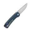 QSP Osprey Folding Pocket Knife, 3.25" Sandvik 14C28N Satin EDC Knife, Blue Micarta Handle, Liner Lock, Ceramic Ball Bearings, Reversible Wire Deep Carry Clip view 3