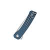 QSP Osprey Folding Pocket Knife, 3.25" Sandvik 14C28N Satin EDC Knife, Blue Micarta Handle, Liner Lock, Ceramic Ball Bearings, Reversible Wire Deep Carry Clip view 4