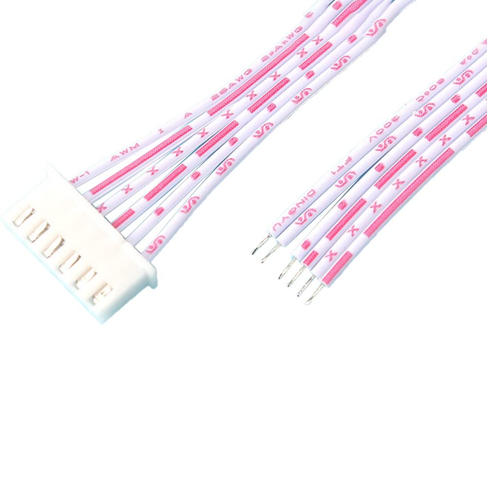 Unifizz XH 2.54 Stepper Motor Connector Cables 15CM Micro Single Head Wire, Red and White 3P, 10PCS