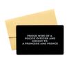 Proud Wife of a Police Officer and Mommy to a Princess and Prince - Black Aluminum Card view 1