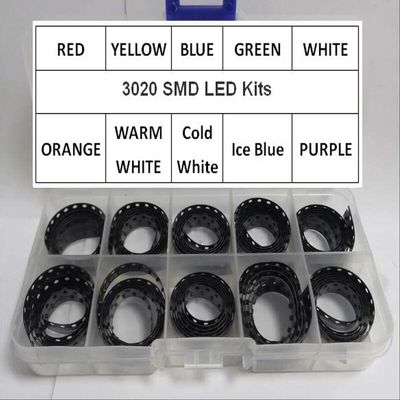 1000Pcs 10Colors*100Pcs 3020 Red Green Blue White Yellow Warm Orange Ice Cold Purple SMD LED Diode Kit Set