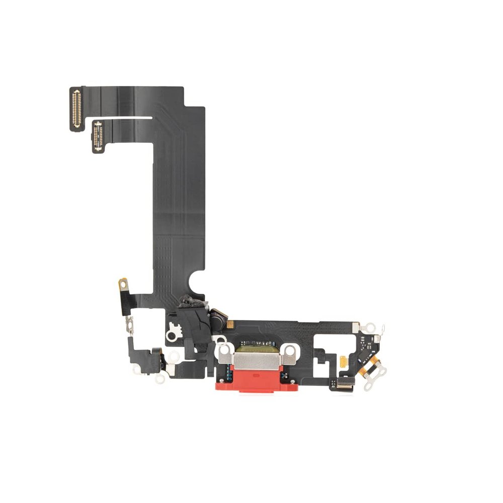 Best Shopper - Replacement Charging Charge Port Flex Cable with Microphone Compatible with iPhone 12 Mini - Red