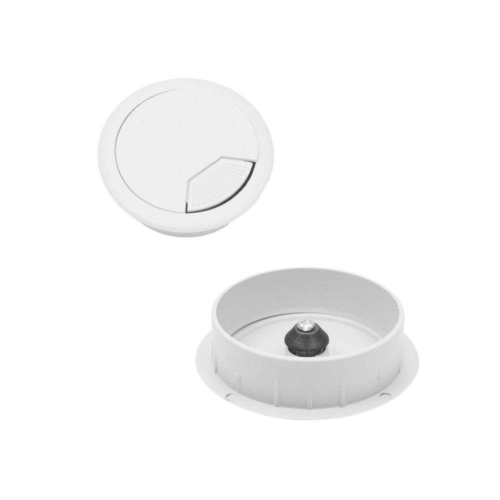 Bettomshin 1.97" Desk Grommet Plastic 50mm Cable Hole Cover Cord Desk Grommets Arrange Wires Organizer for Home Office Desk Cable Cord Gray 5Pcs