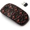 2.4G Wireless Mouse with Cute Pattern Design for All Laptops and Desktops with Nano Receiver - Floral view 1