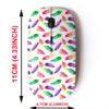 2.4G Wireless Mouse with Cute Pattern Design for All Laptops and Desktops with Nano Receiver - Feathers setn Watercolor view 2