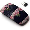 2.4G Wireless Mouse with Cute Pattern Design for All Laptops and Desktops with Nano Receiver - Floral Roses Watercolor view 1