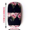 2.4G Wireless Mouse with Cute Pattern Design for All Laptops and Desktops with Nano Receiver - Floral Roses Watercolor view 2