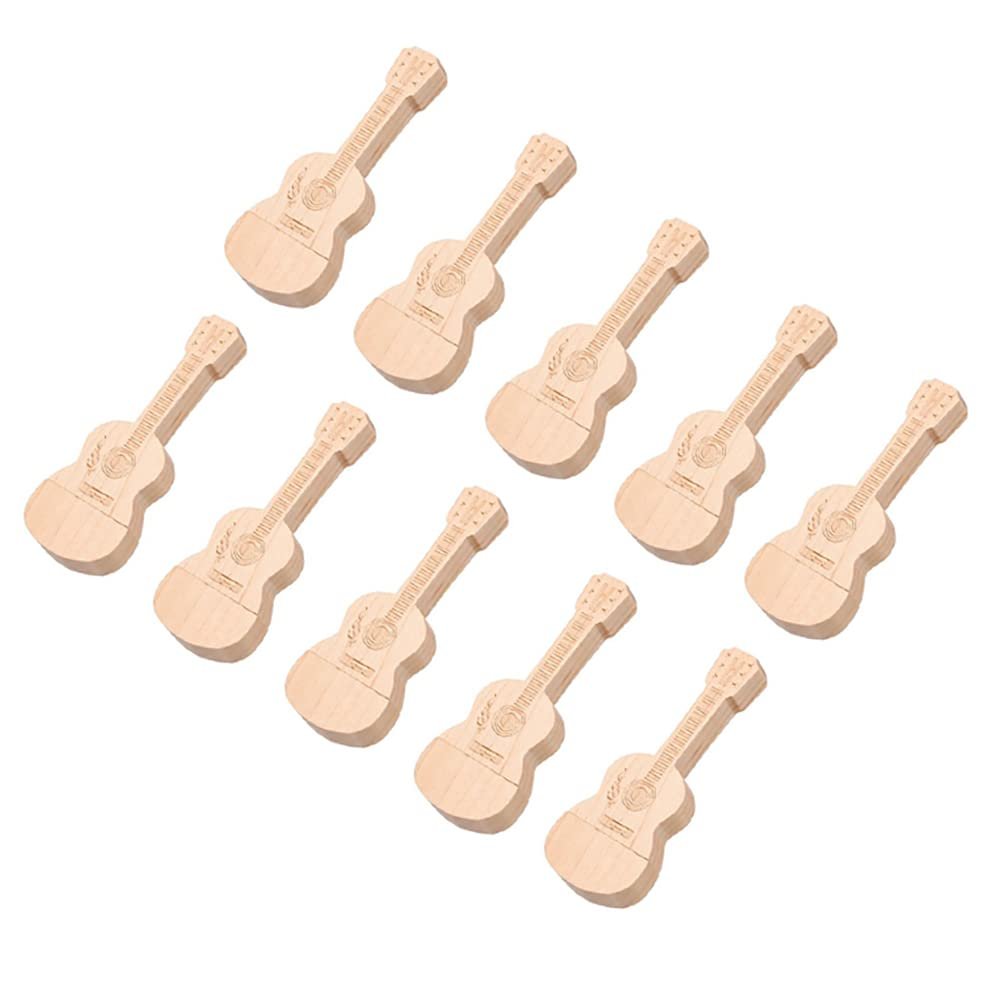 10 Pack Guitar Shaped Maple Wood USB Flash Pen Drive Memory Thumb Stick (3.0 64GB)