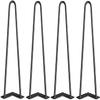 ACUIPP 4 Modern Style Hairpin Table Legs 2 Rod / 3 Rod Iron Desk Legs - with Floor Mat Black/2Rods/24In view 1