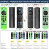 [2 Pack] Pinowu Remote Cover Case Compatible with Fire TV Stick/Fire TV Stick 4K Alexa Voice Remote 3rd Gen, Anti Slip Silicone Case with Lanyard (Green Glow & Red Not Glow) view 2
