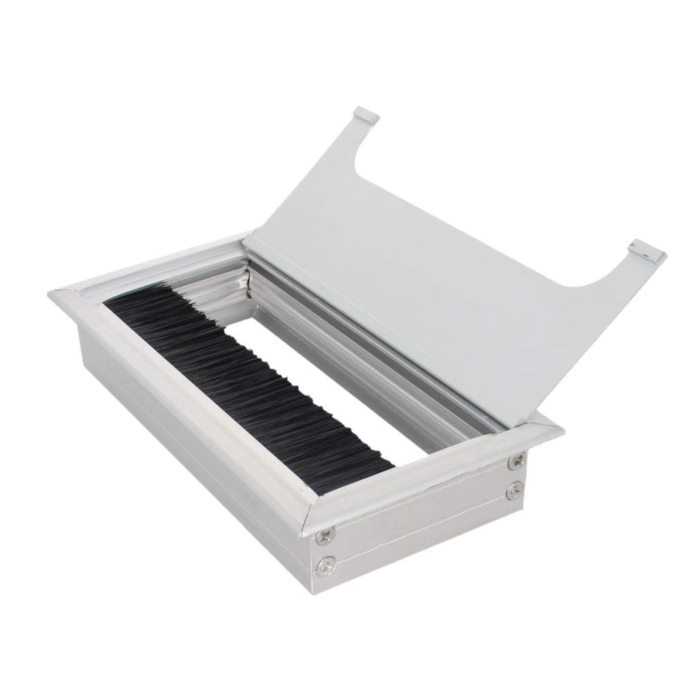 5.83"x2.68" (Base L x Base W) Desk Grommet Aluminum Alloy 148x68mm Cable Hole Cover Cord Desk Rectangle Grommets Arrange Wires Organizer for Home Office Desk Cable Cord White 1Pc,Aicosineg
