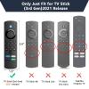 3 Pack Fire Stick Remote Cover, Glow in The Dark Remote Cover for 2021 Fire TV Stick 4K/Alexa Voice Remote 3rd Gen, Anti Slip Silicone Protective Case with Lanyard(Glow Blue & Glow Green & Red) view 2