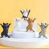 ATHAND 5 Pcs Cat Pen Holder Airpod Holder Stand,Anime Raising Hands Dancing Cat Model Desk Decor Funny Office Desk Decor for Women Girls view 3